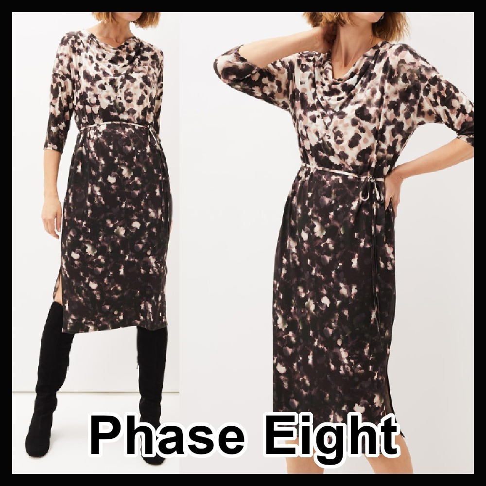 特価/完売前に【Phase Eight】Corrie Abstract スポット ドレス