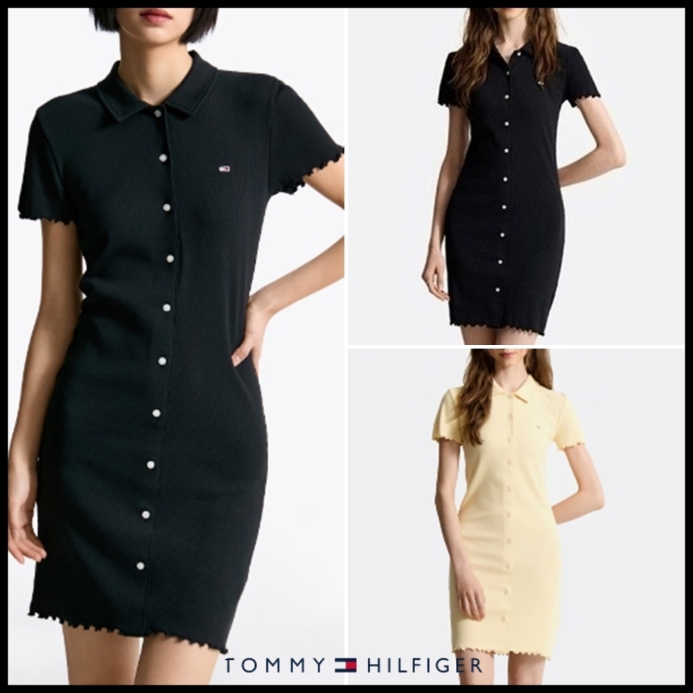 【 JEANS】 Midi Rip Polo Dress ★送料・関税込★大人気★