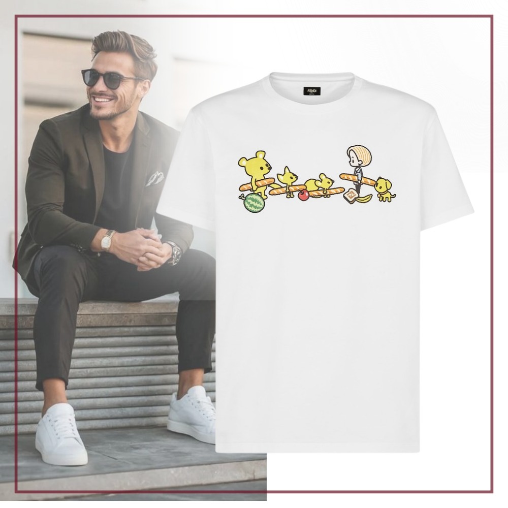 【定番を格上げする一着】FENDI コットン Tシャツ 限定コラボ