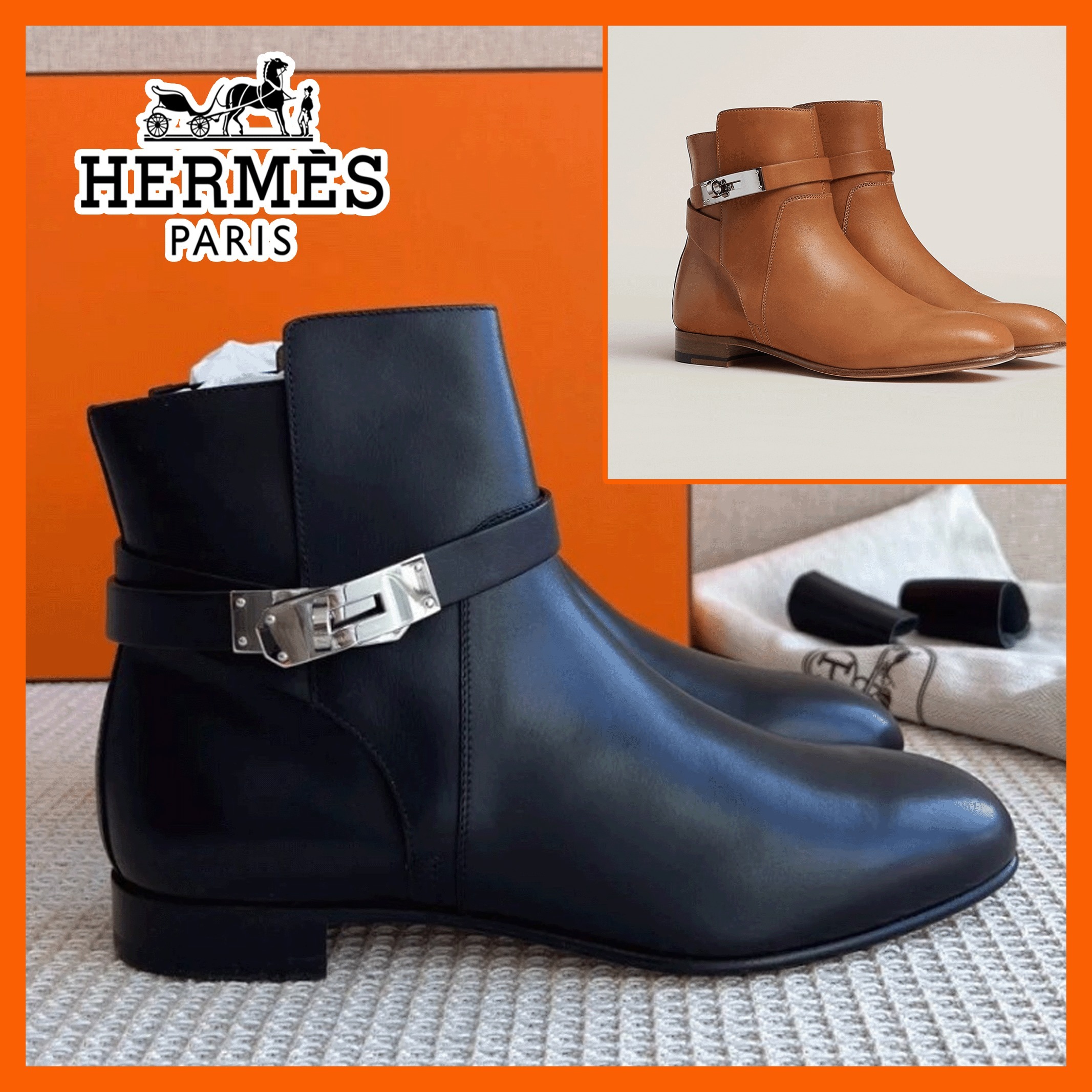 ケリーバックルで洗練美☆【HERMES】ネオショートブーツ