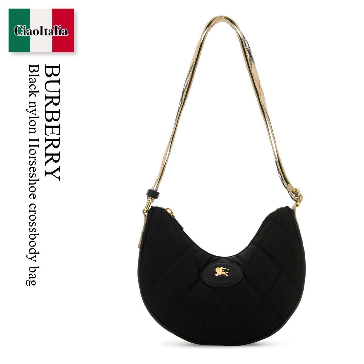 ショルダーバッグ・ポシェット Burberry Black Nylon Horseshoe Crossbody Bag