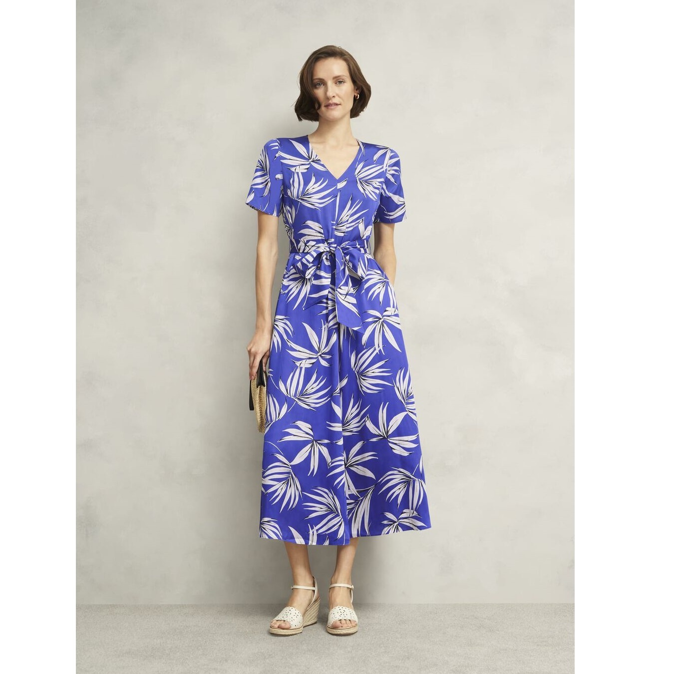 HOBBS LONDON リップスリー タイウエスト ミダクシ ドレス
