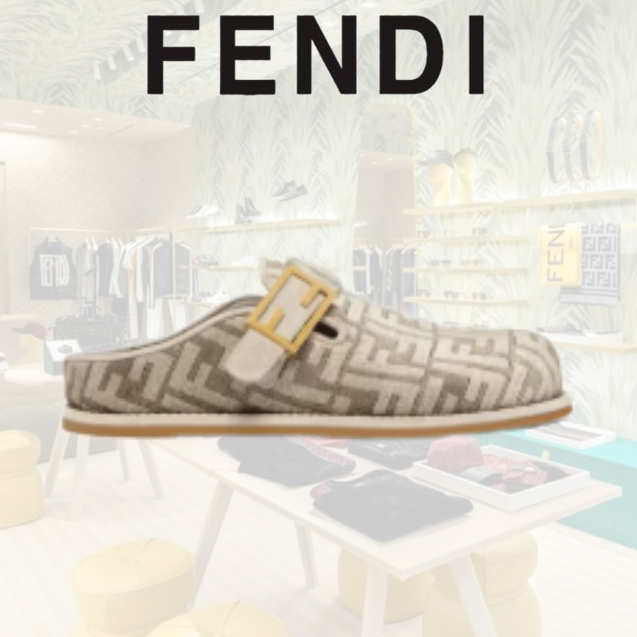 アウトレット【FENDI】Fendi Feel 総柄FFロゴ サボサンダル