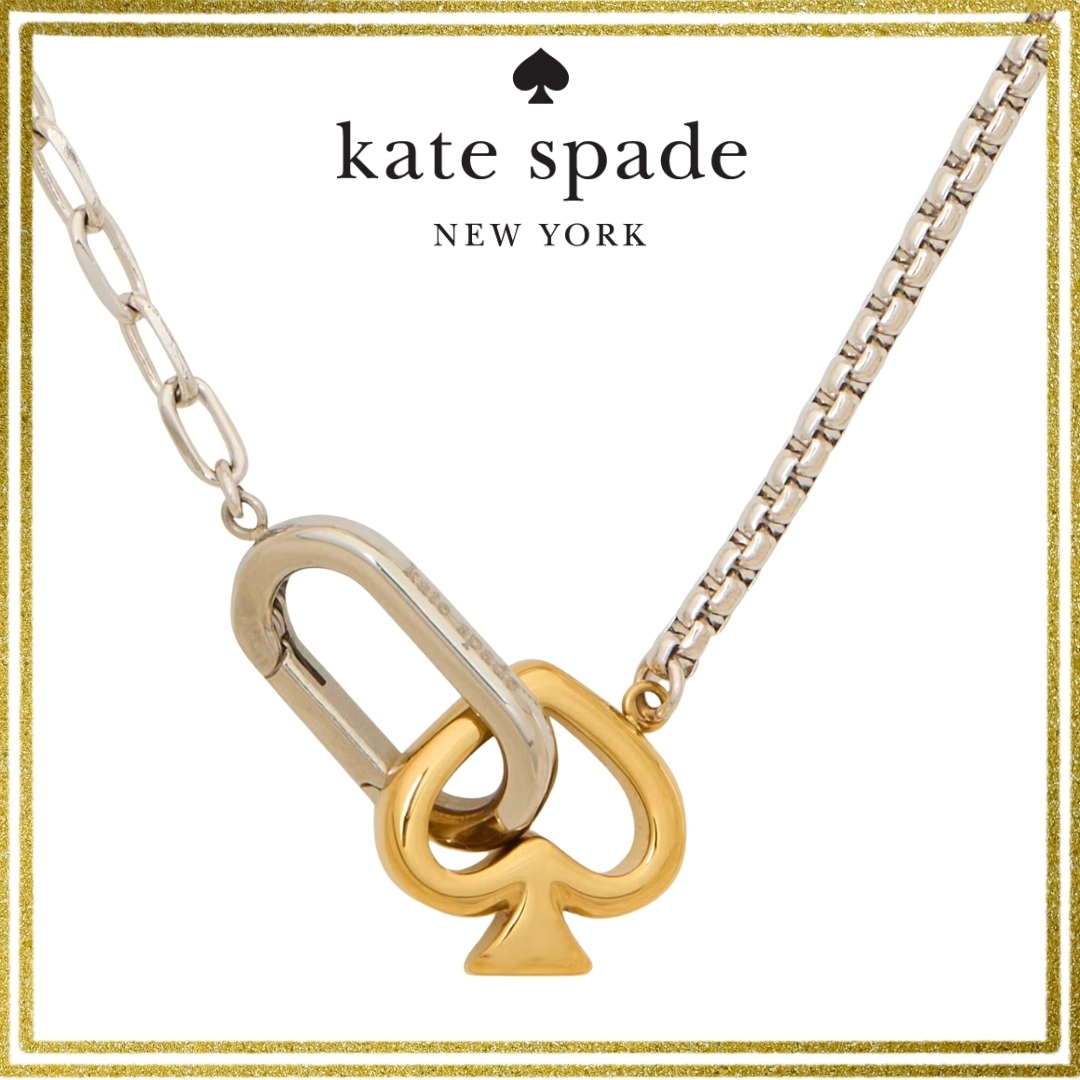 【Kate Spade】高級感ただようスペードリンクチェーンネックレス
