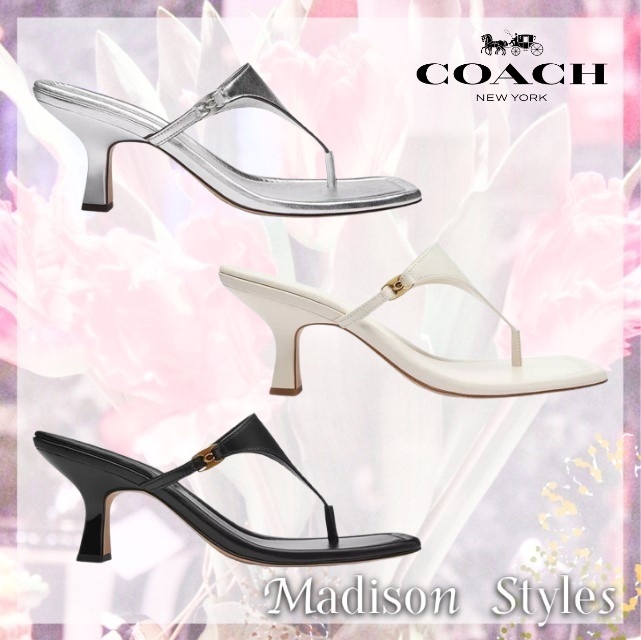 （US発）COACH スクエアトゥ トングサンダル
