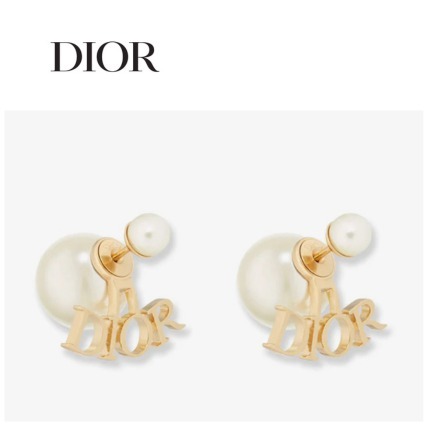 【DIOR】Dior Tribales ピアス メタル & レジンパール ゴールド