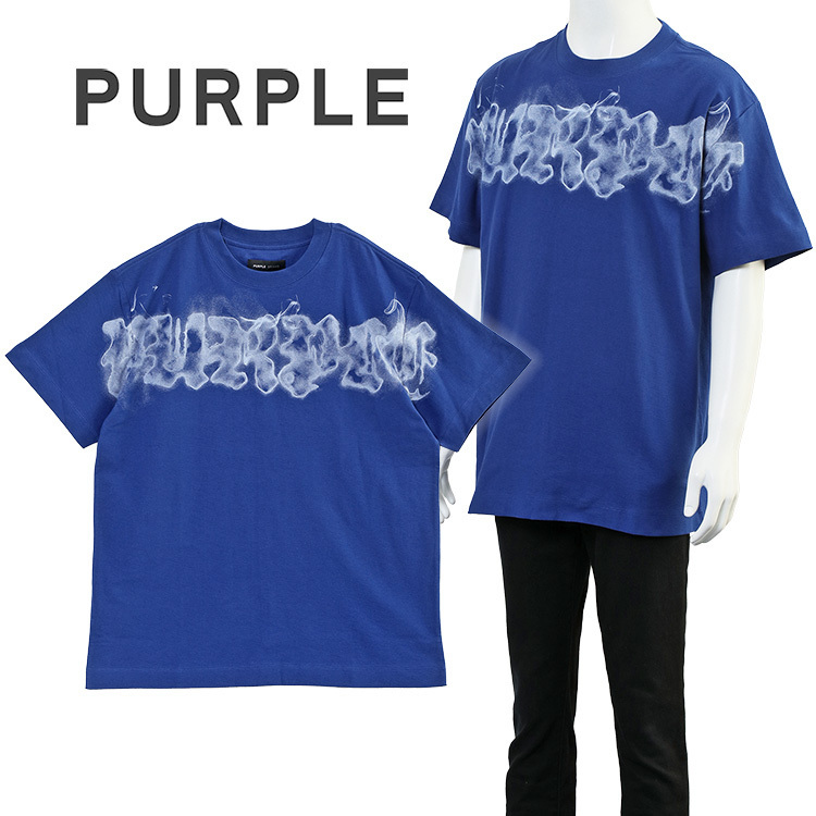 PURPLE BRAND Tシャツ Gothic Smoke P104-JMGS125-BLUE
