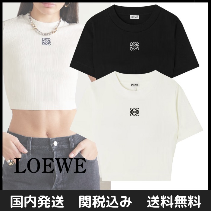 【人気商品完売必須】LOEWE アナグラム 刺繍 クロップド Tシャツ
