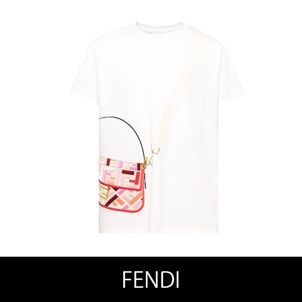 FENDI★ ハンドバッグプリントTシャツ ホワイト ★送関込