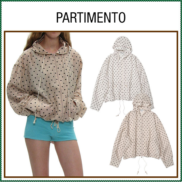 【PARTIMENTO】 POLKA DOT SHEER HOODED JACKET /追跡付