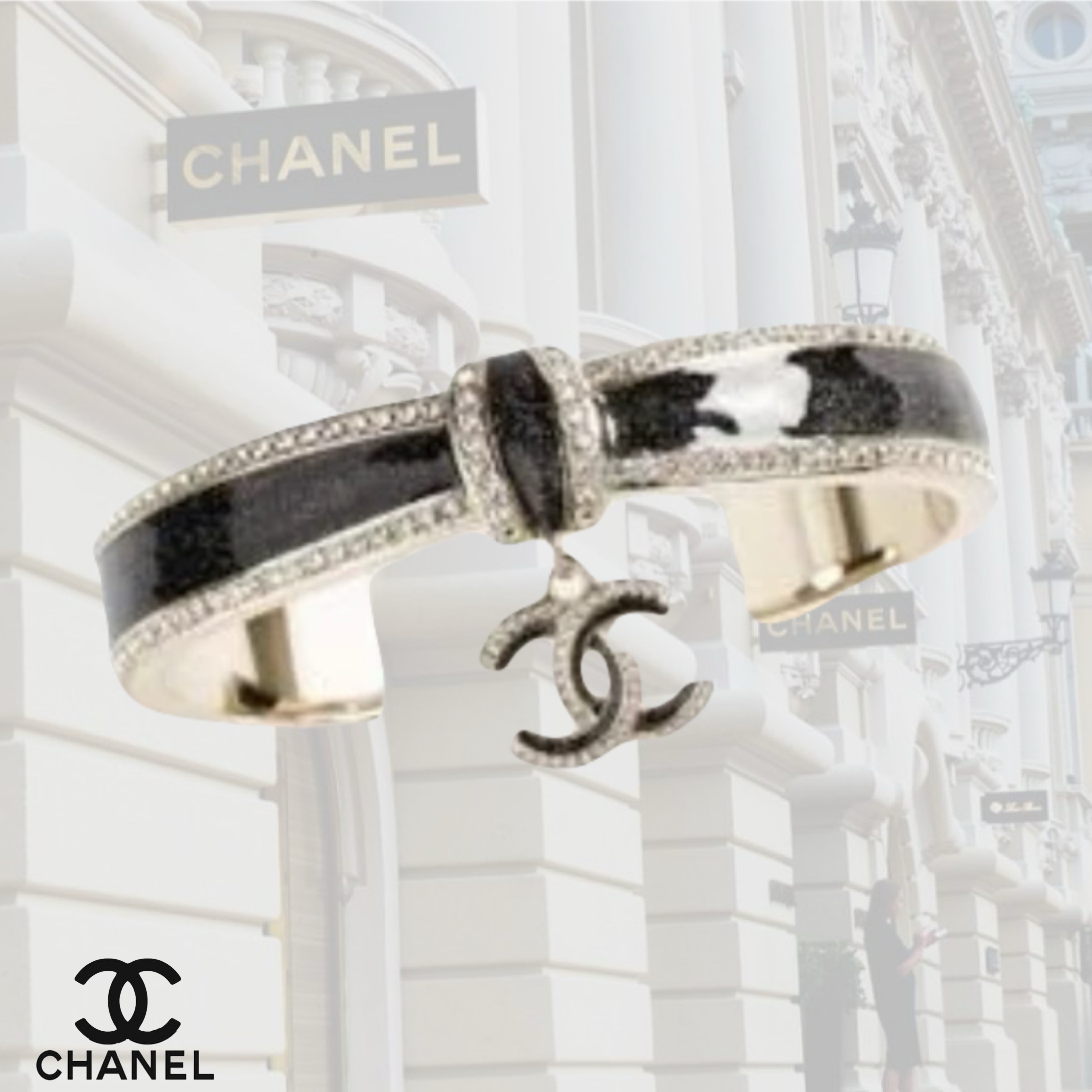 【25B♡揺れるリボンが可愛い♡】CHANEL バングル