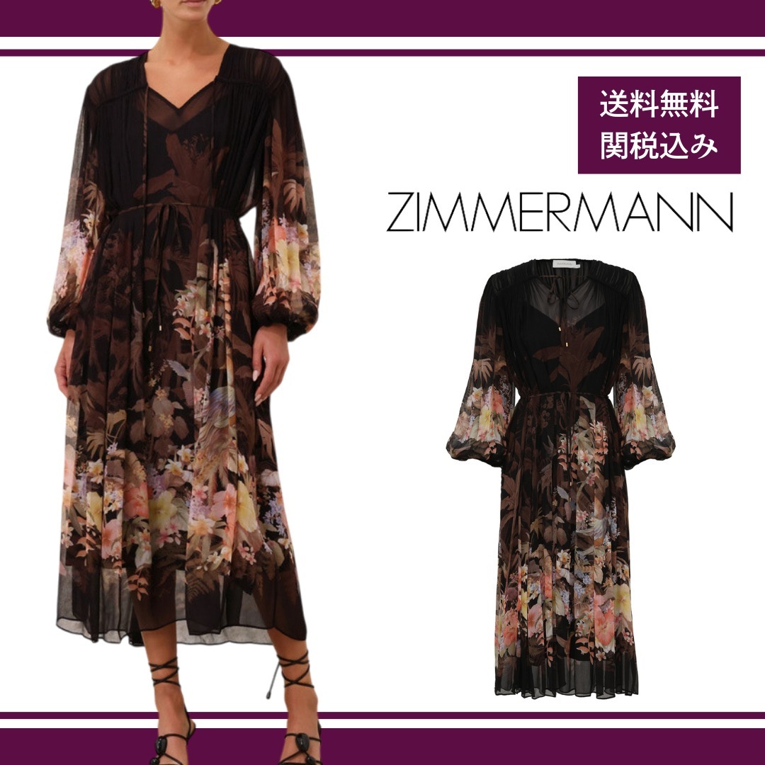 [送料無料/関税込] ZIMMERMANN ワンピース シースドレス ロング