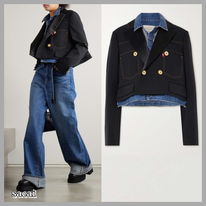 【sacai】+ Levi's サテンとデニムのレイヤードジャケット