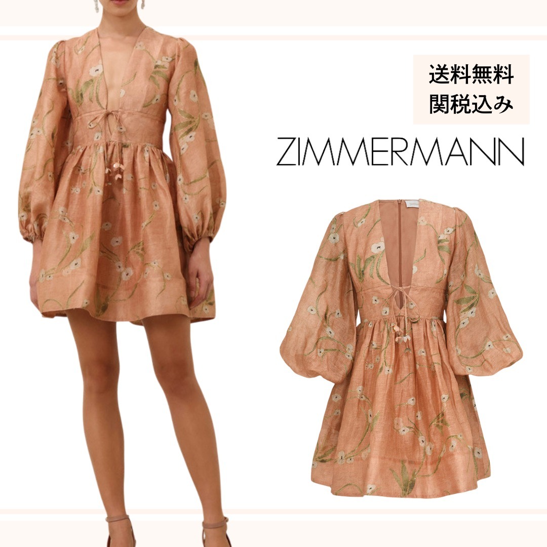 [送料無料/関税込] ZIMMERMANN ドローイング ミニドレス ワンピ