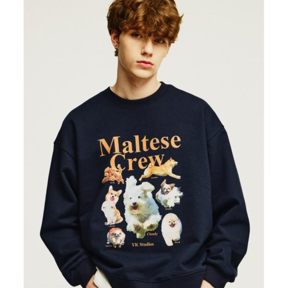 ★Wai Kei★ Maltese Crew Man to Man Navy YK22FTS07-3