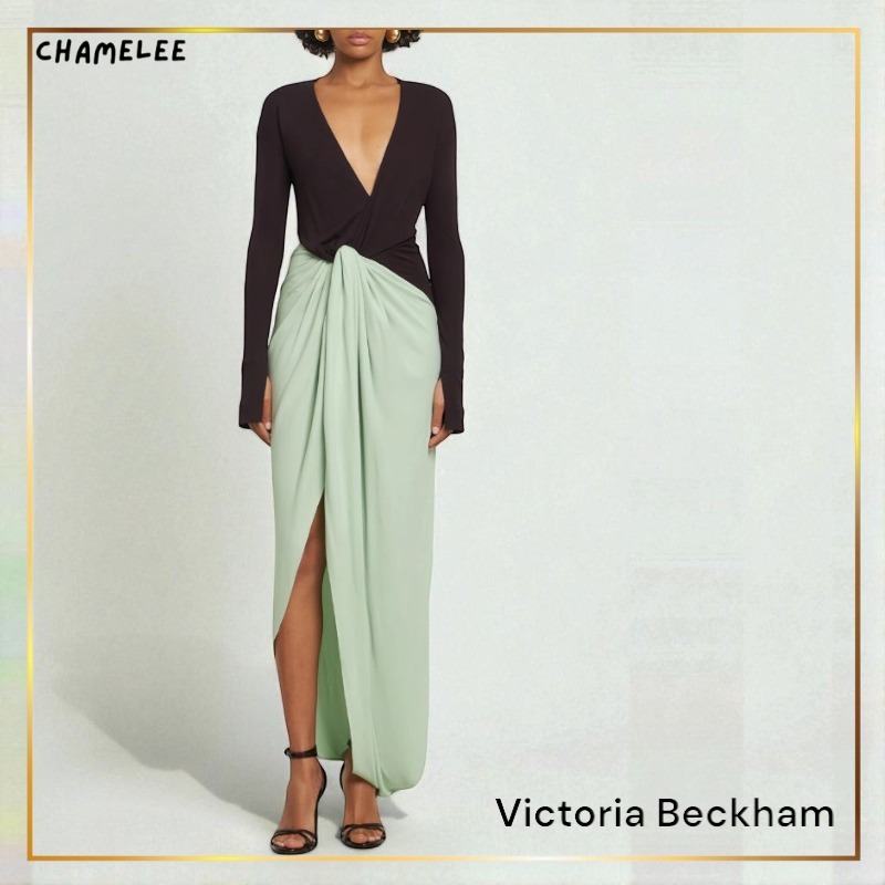 追跡【Victoria Beckham】フルイドジャージーガウンワンピース