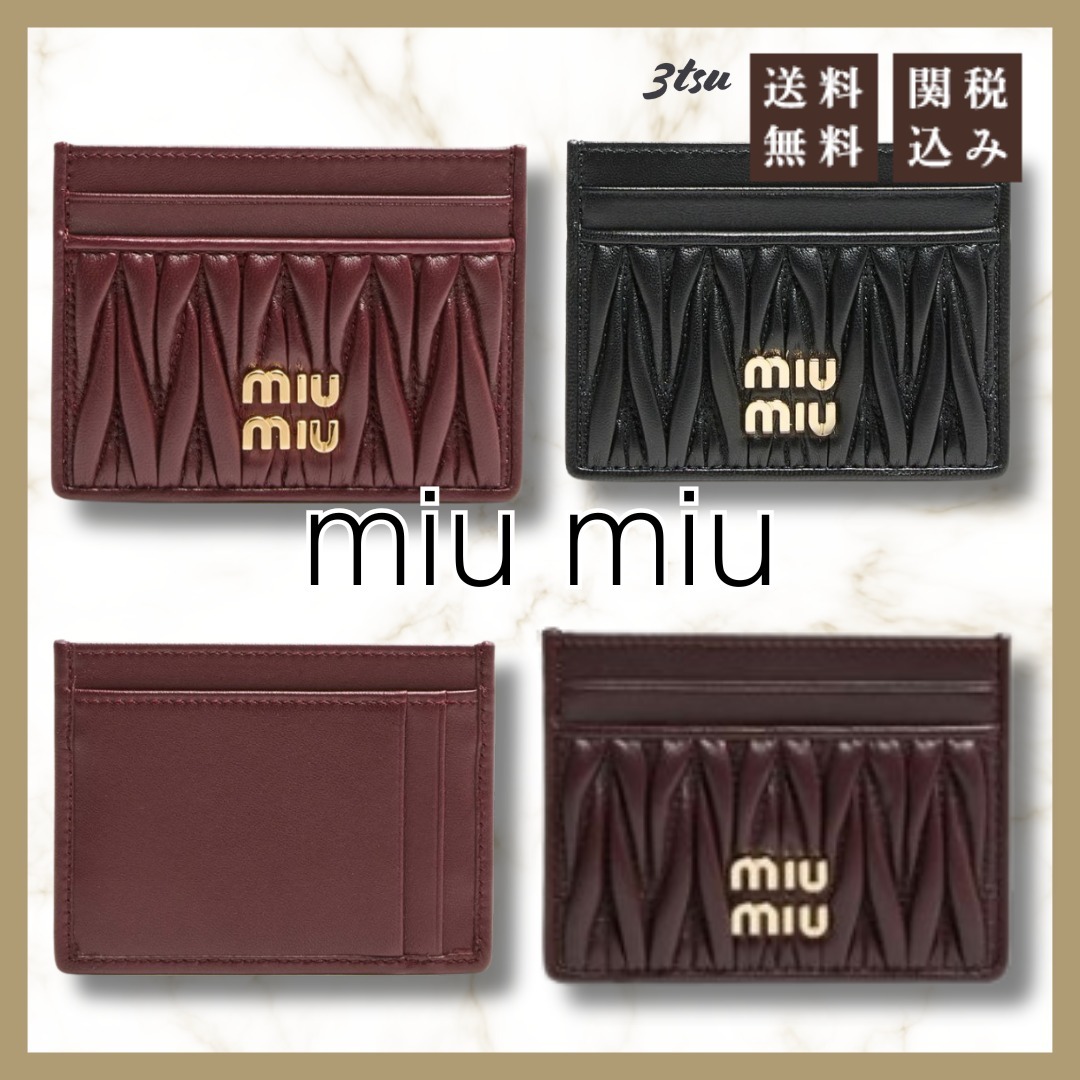 MiuMiu★Quilted leather cardholder カードケース メタルロゴ