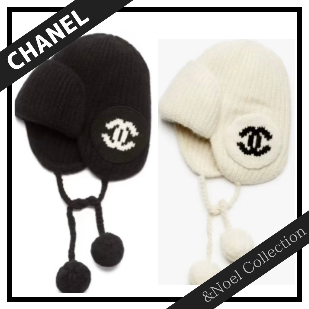 【耳まであったか♡】CHANEL*ポンポンニット帽