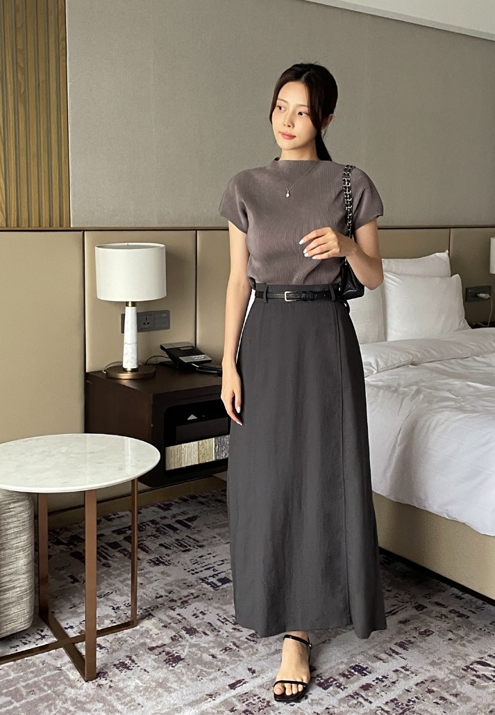 【I AM MARI】Manique A-line Long Skirt
