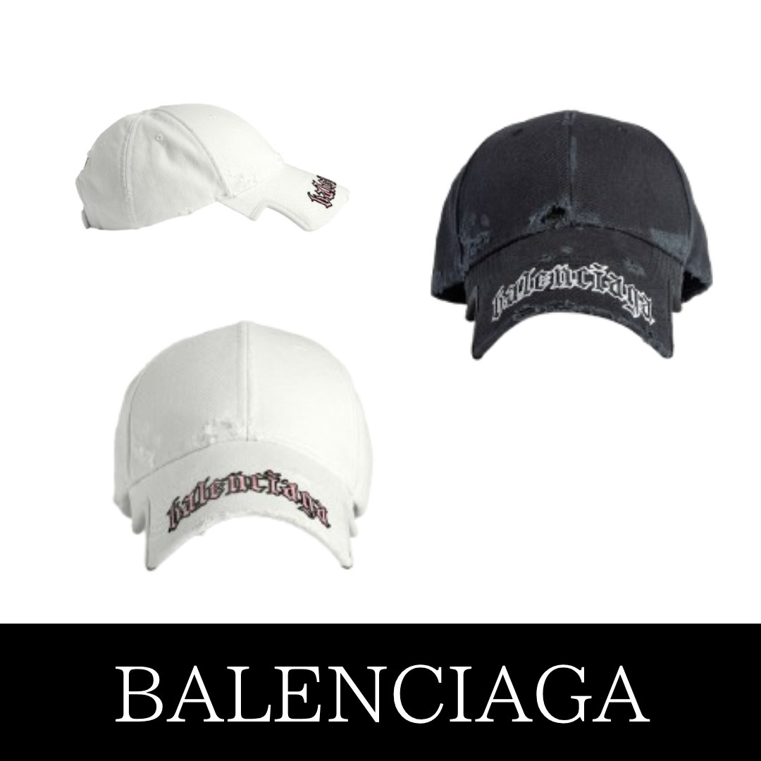 【BALENCIAGA】コットンドリルのレタースクリプトキャップ