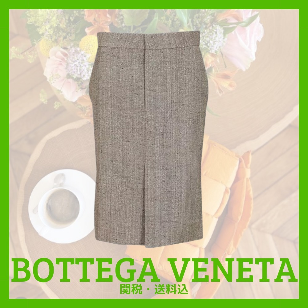 新作☆【Bottega Veneta】ビスコースとシルクのミディスカート