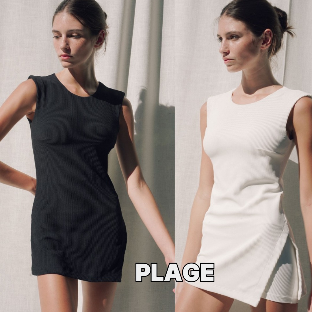 水着・ビーチグッズその他 [PLAGE] Minimal Dress Swim Set - Off White / Black