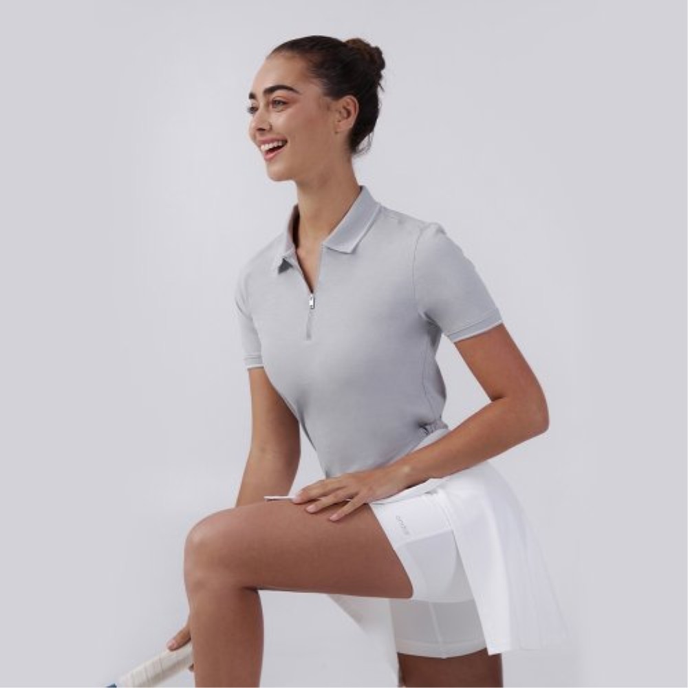 ★andar★ Airy Fit Slim Fit Knit Polo Shirt Short Sleeve