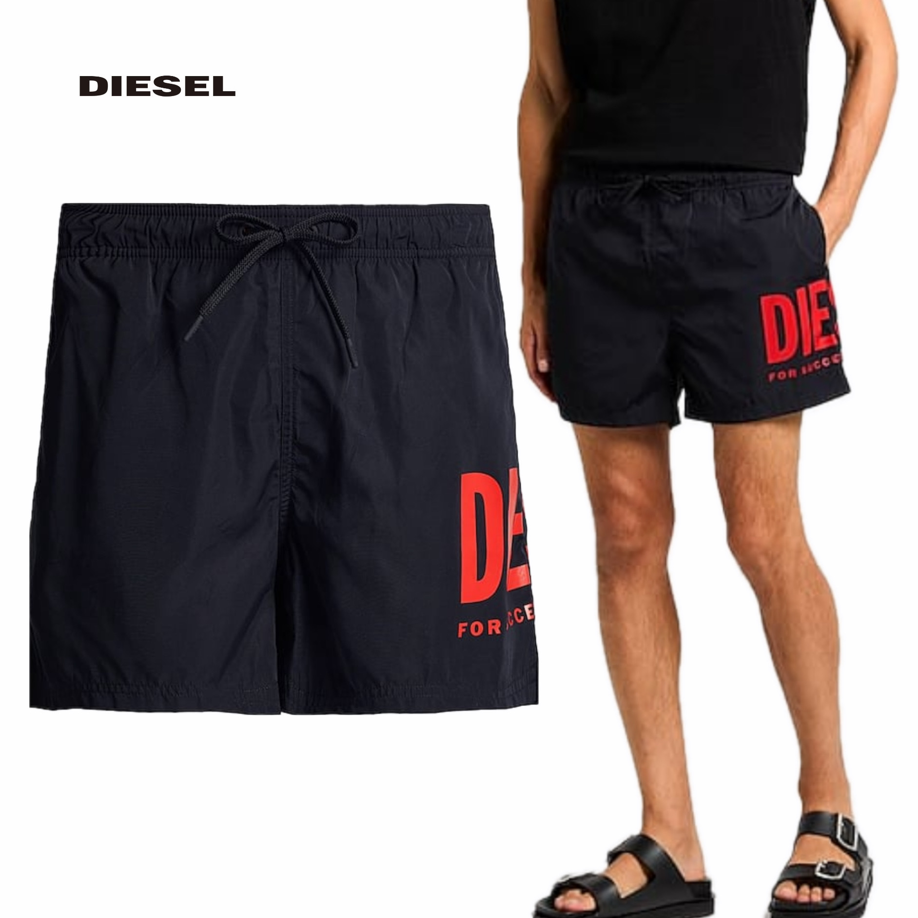 DIESEL ロゴ ショート丈 水着 ボクサーパンツ/送料関税込