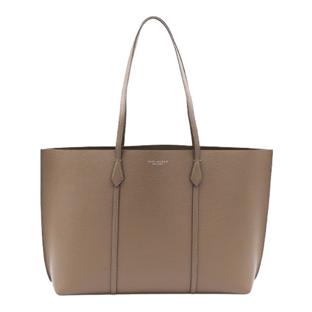 【送料関税込】TORY BURCH - ブラウンレザーペリートートバッグ