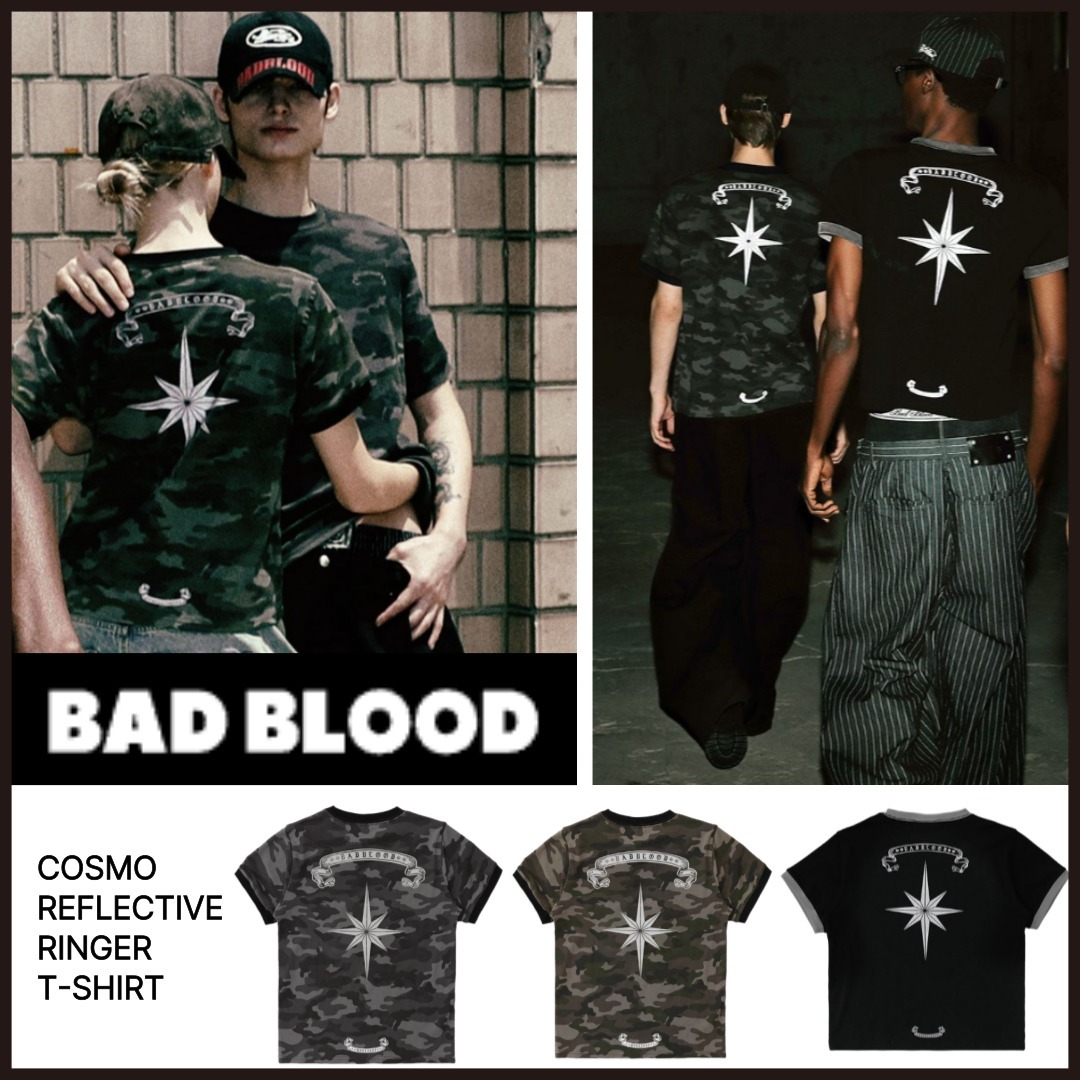 [BADBLOOD]韓国人気◆Cosmo Reflective Ringer T-Shirt◆追跡可
