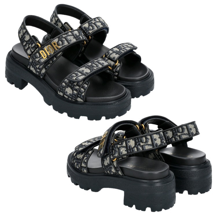 DIOR☆25FW Obliqueモチーフ Dioract プラットフォーム サンダル