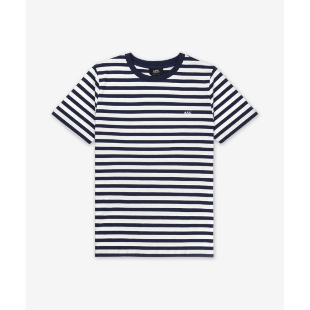 ★A.P.C.★ Brody Ray Logo Stripe Regular Fit Short Sleeve T-