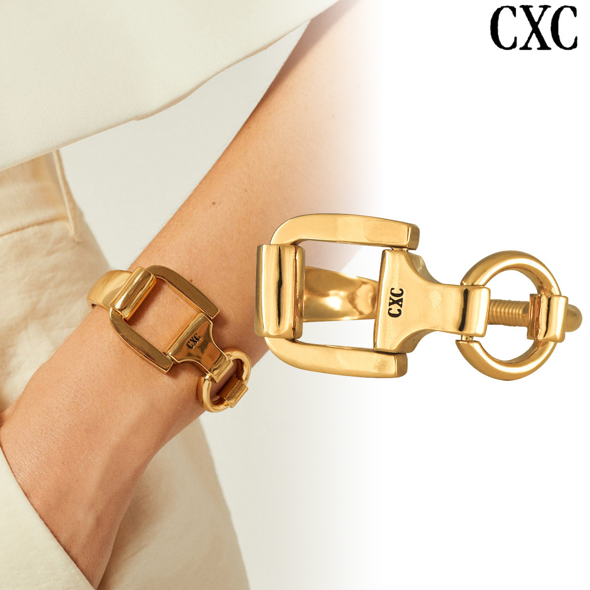 CXC メタルブレスレット B0193ORO03 Hickstead Stirrup ゴールド
