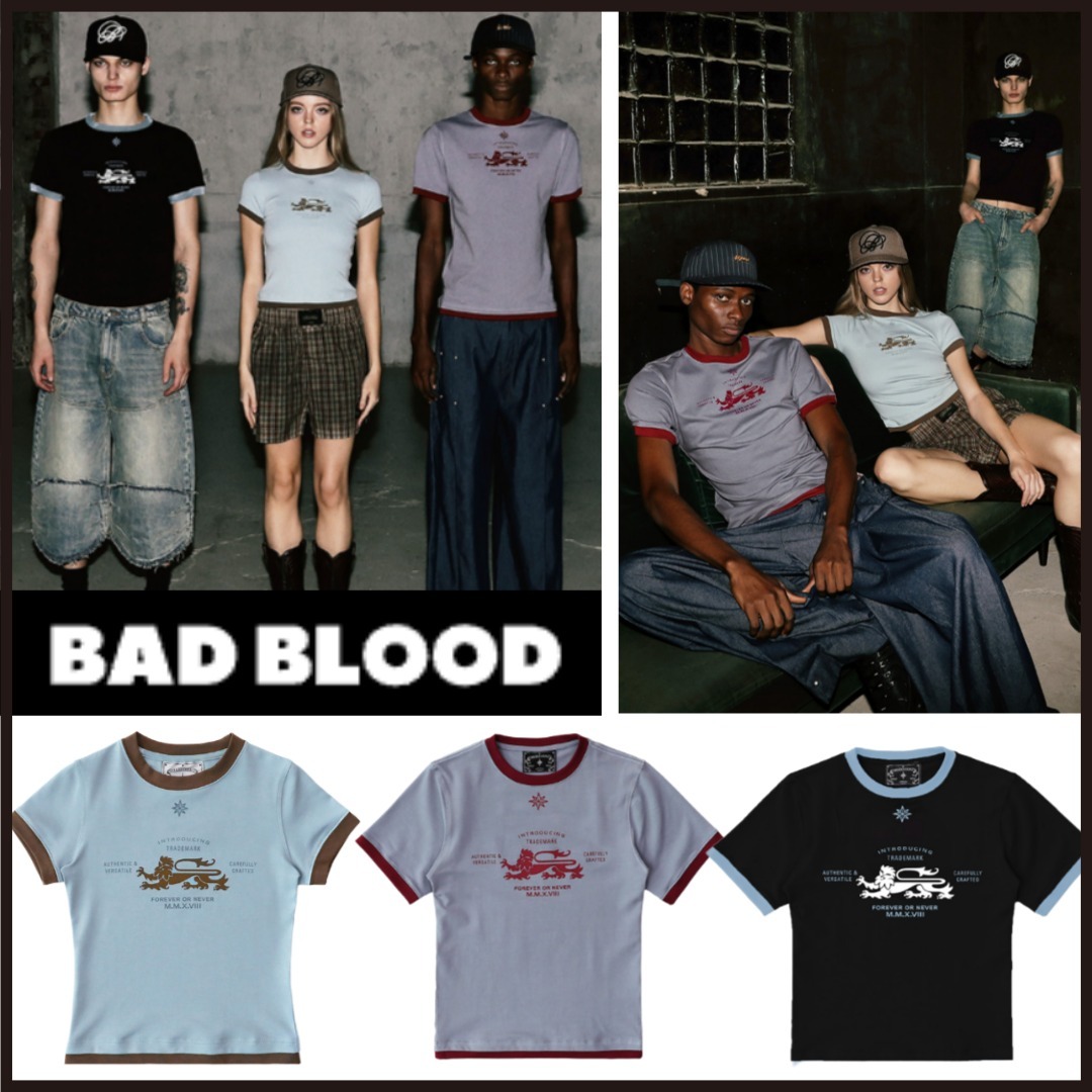 [BADBLOOD]◆韓国大人気◆Lion Jersey Ringer T-Shirt◆追跡可◆
