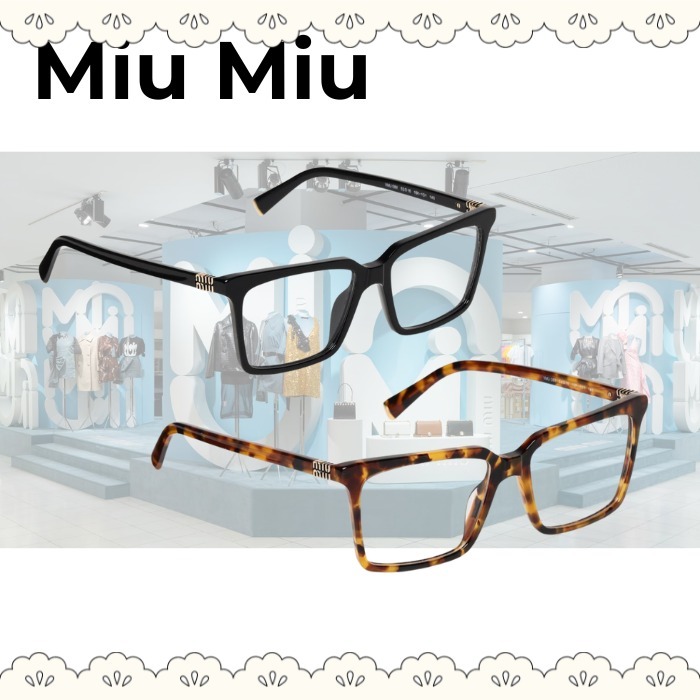【MIU MIU】MU 08XV メガネ ブラック ブラウン