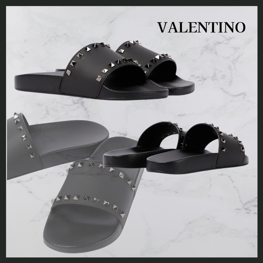 ★関税込★ VALENTINO ロックスタッズ スライド サンダル
