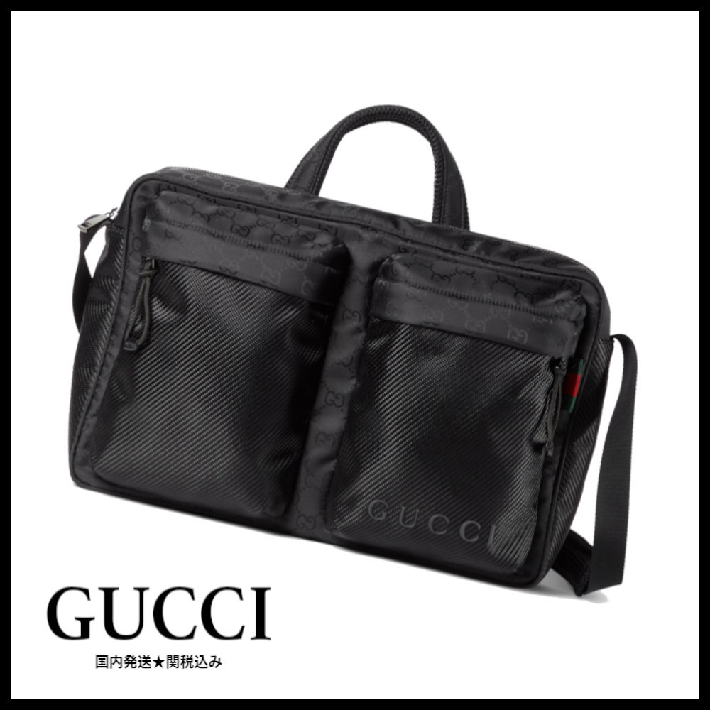 関税込み【GUCCI】GG ナイロン ラージ クロスボディバッグ
