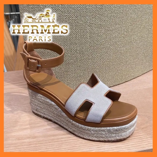 HERMES【華奢な足元が魅力的】エスパドリーユ サンダル