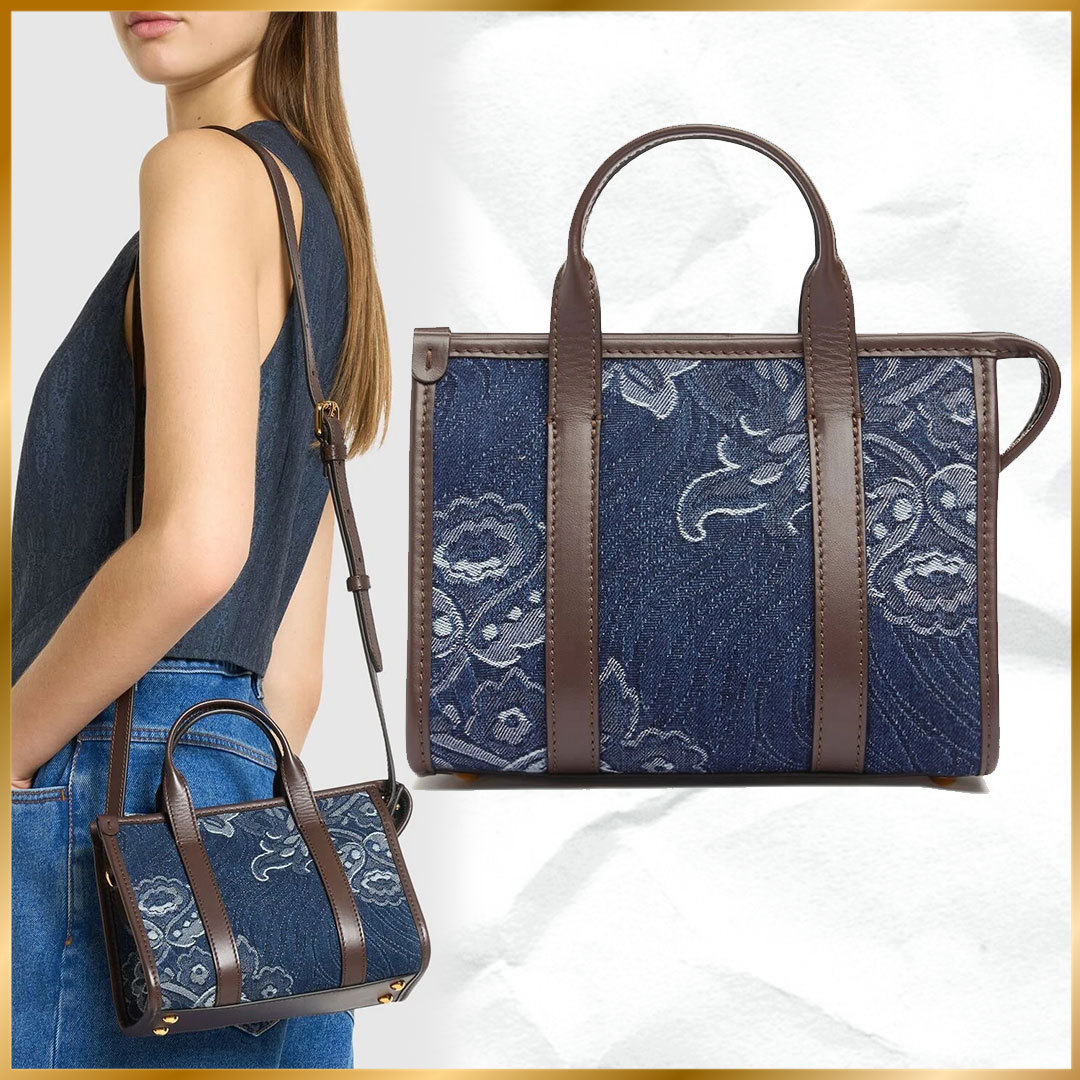 洗練されたデザイン◆ETRO◆Bauletto XS 2WAY デニムバッグ