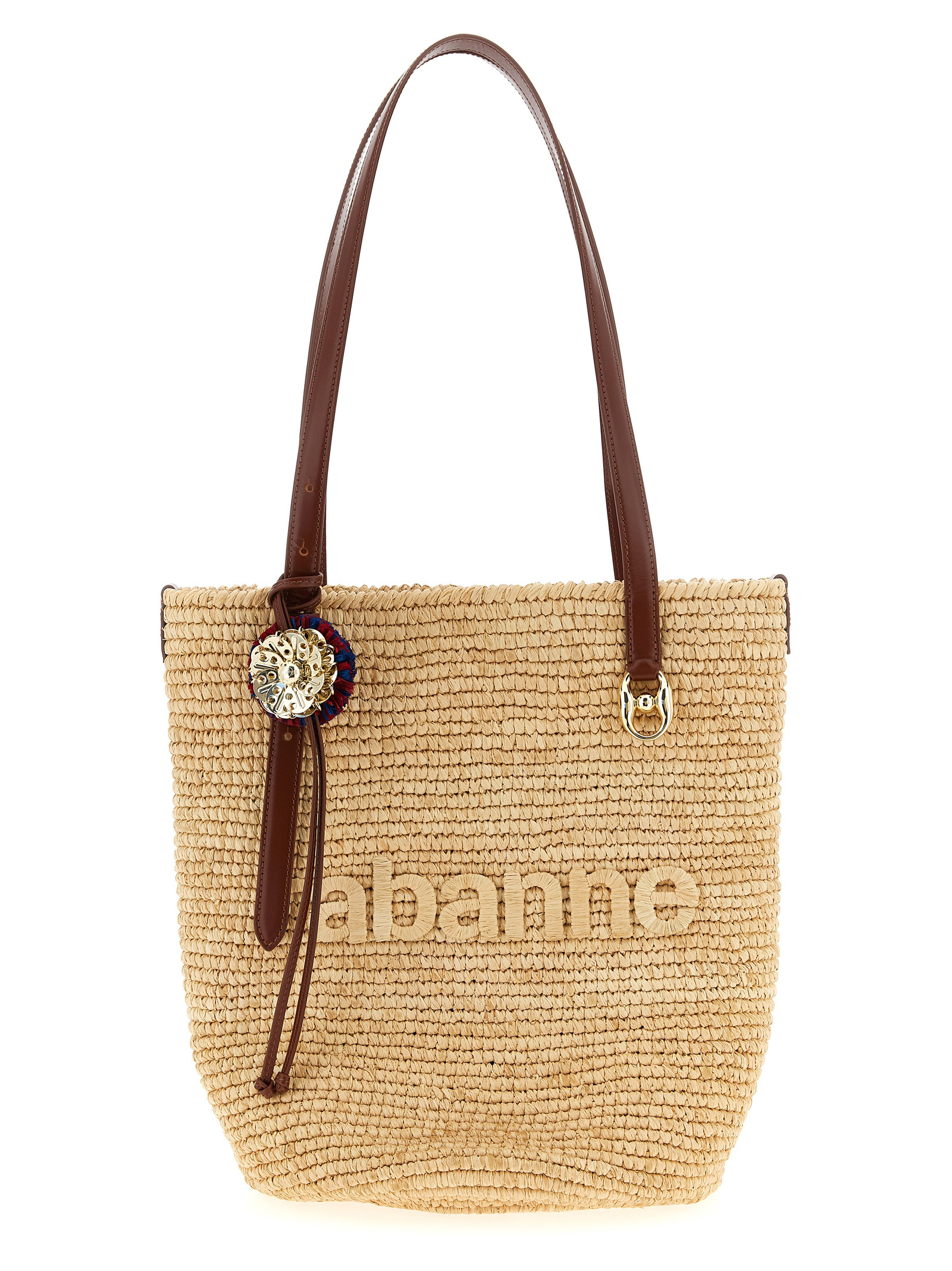 トートバッグ Rabanne 'Natural Raffia Tote Bag' shopping bag
