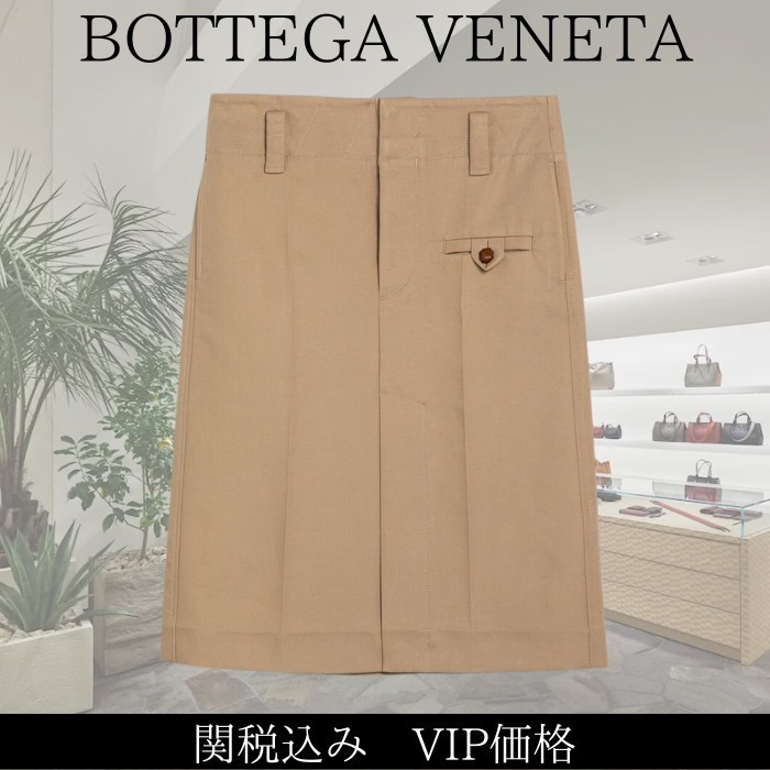 関税込★VIP価格【BOTTEGA VENETA】キャンバスミディスカート