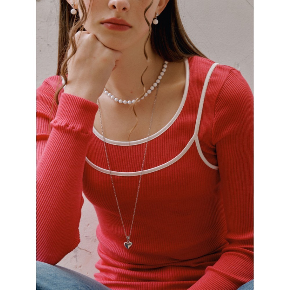 ★VINTAGE HOLLYWOOD★ Heart Long Chain Necklace