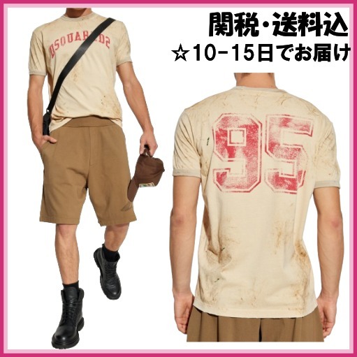 DSQUARED2■ディースクエアード 加工 半袖 コットン Ｔシャツ