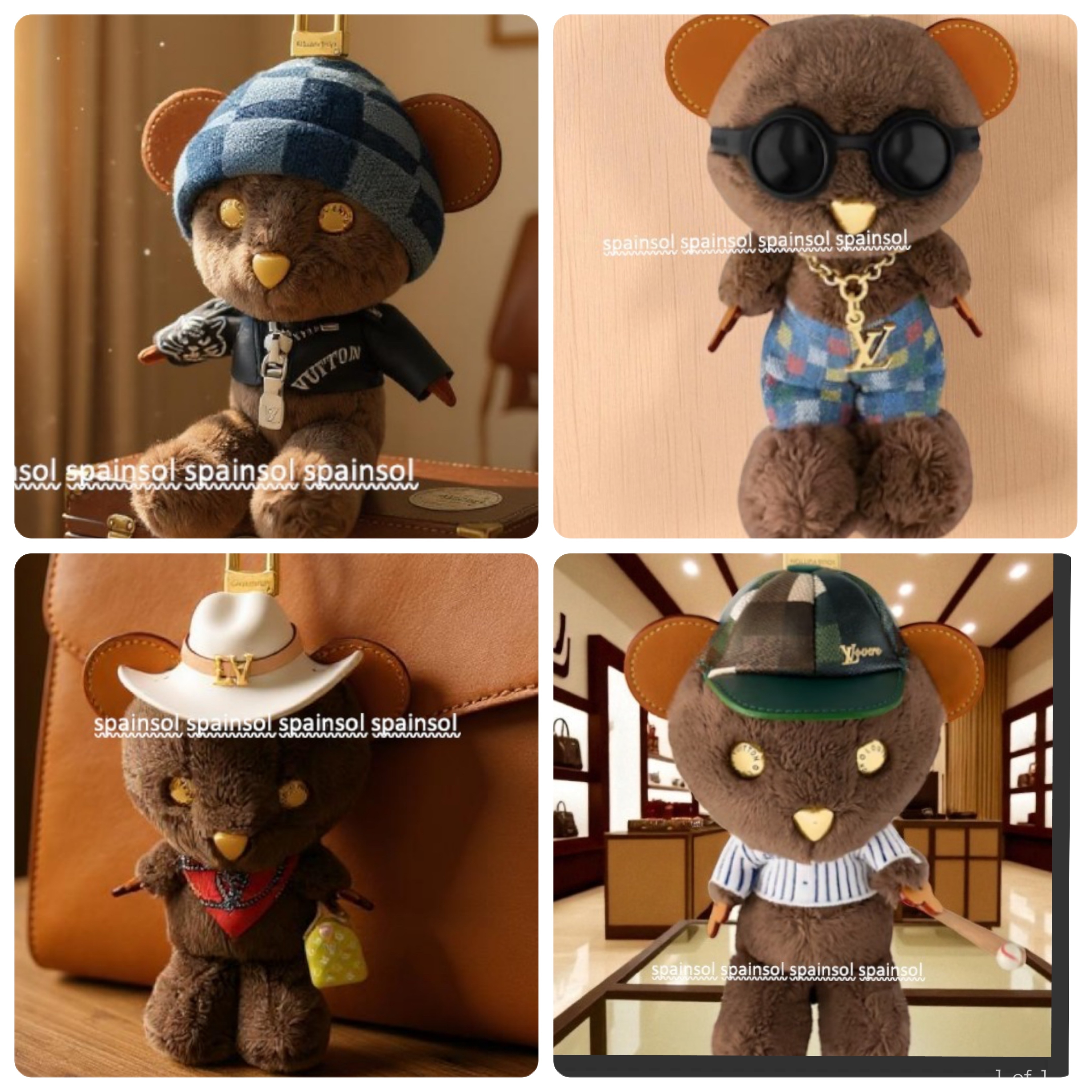 【可愛い】Louis VuittonバッグチャームLV ルイ ベア