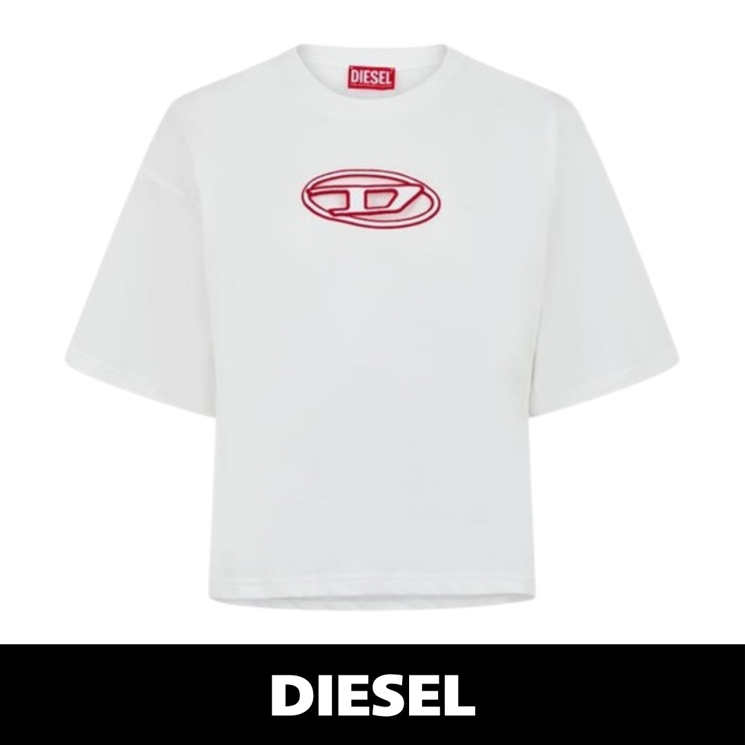 【税関/送料込】Diesel ★バックスト クロップド Tシャツ