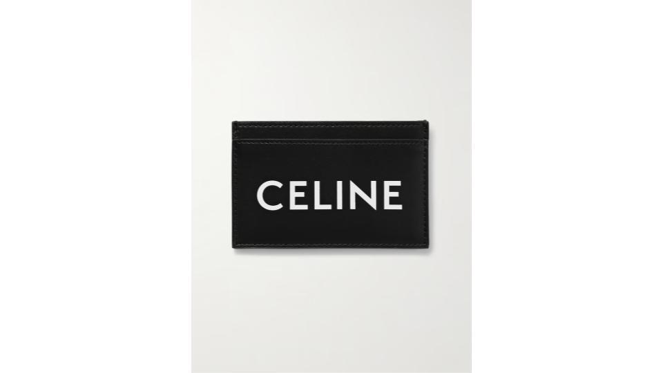 【CELINE 】 Logo-Print Leather Cardholder