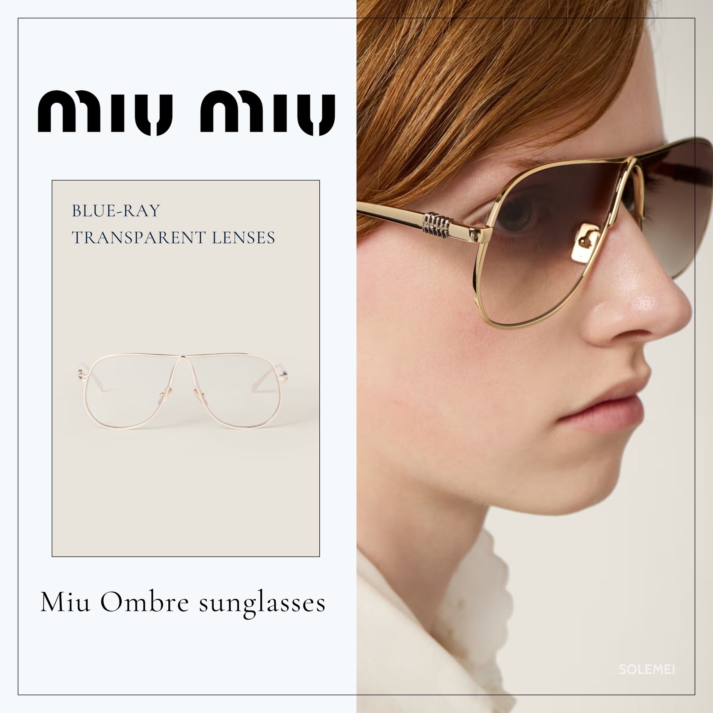 【関税・送料込】Miu Miu オンブレ サングラス メタル クリア