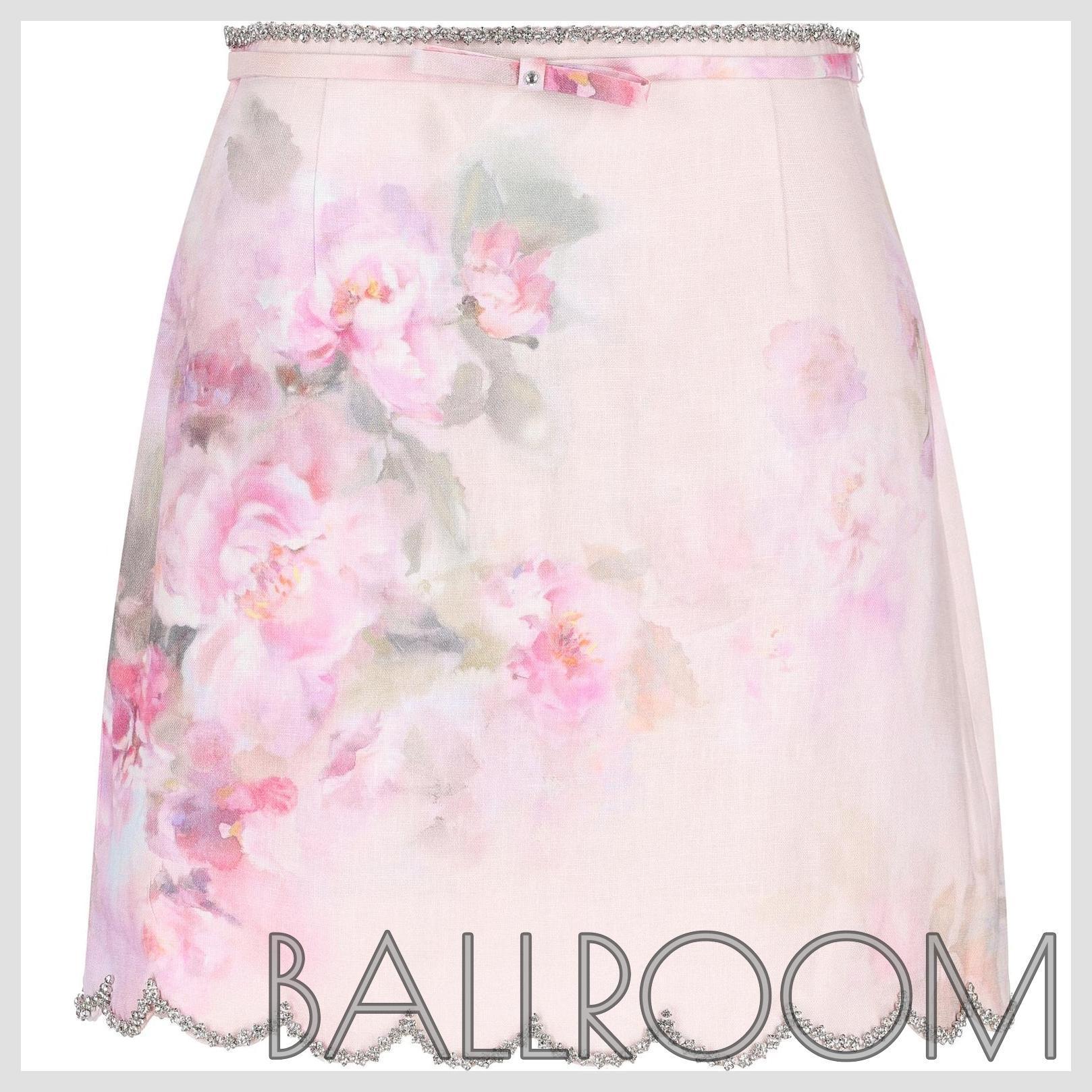 ミニスカート ZIMMERMANN CRUSH SCALLOPED MINI SKIRT