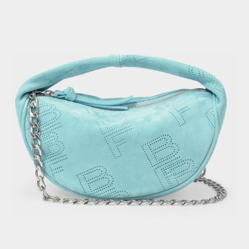 トートバッグ by FAR Baby Cush Bag in Blue Leather