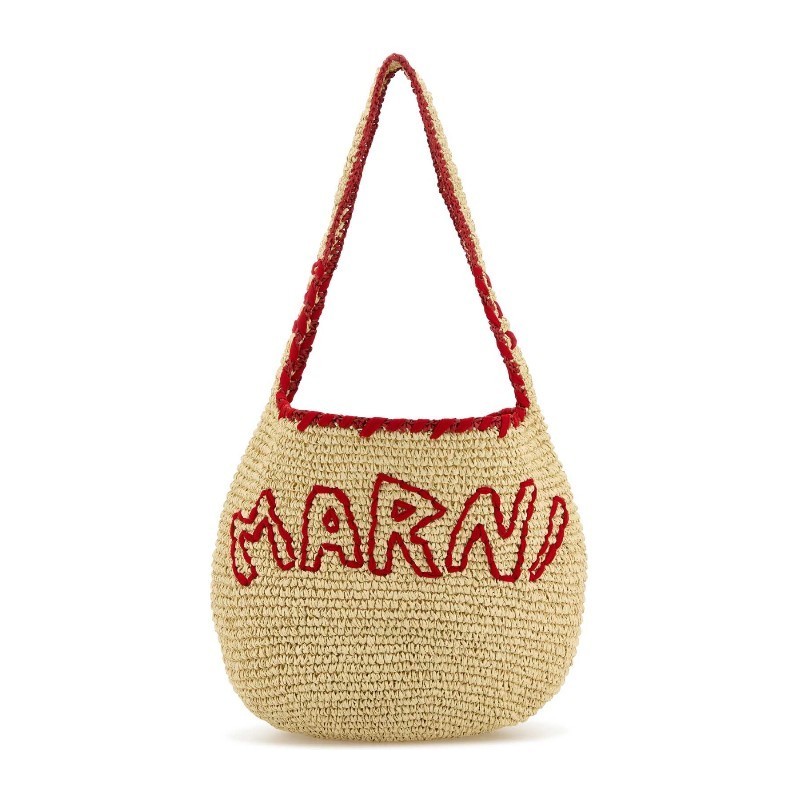 ショルダーバッグ・ポシェット MARNI FW25 Raffia shopping bag (SBMP0256A0P8561 ZO980)
